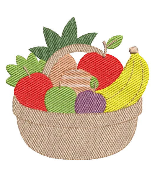 Matriz de Bordado Cesta de Frutas